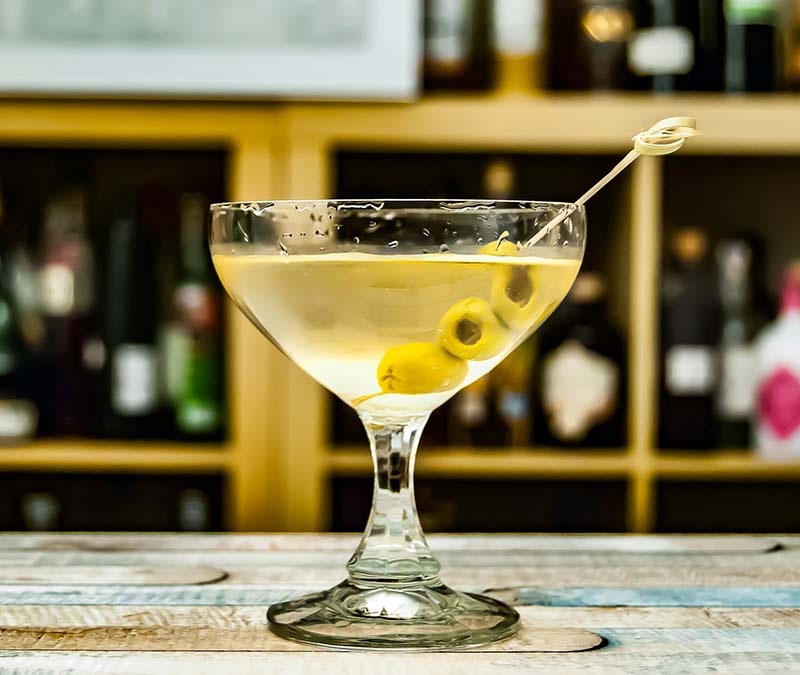 Dirty martini at Blū Restaurant
